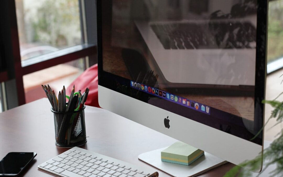 computer screen with a reflection
